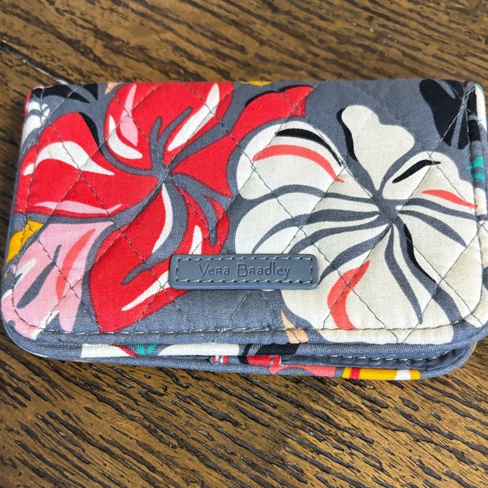 Vera Bradley Red and Gray Floral Wallet